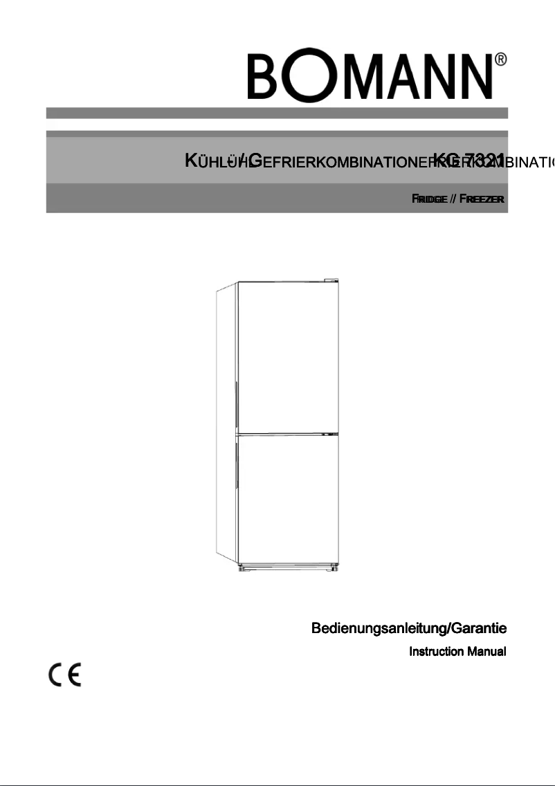 First page image of the manual for KG 7321