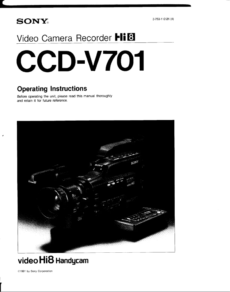 First page image of the manual for CCD-V701