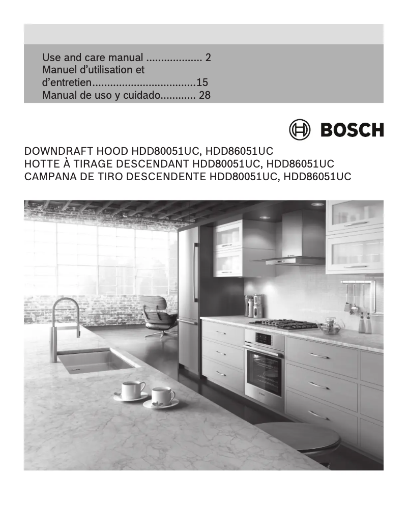 Page 1 of the manual Use and Maintenance Manual Bosch HDD86051UC