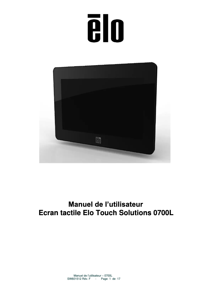 Page 1 de la notice Manuel utilisateur Elo 0700L