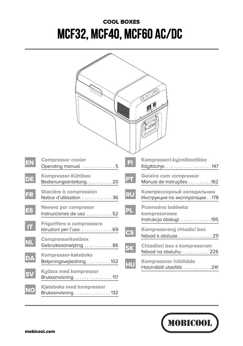 Page 1 of the manual User Manual Mobicool MCF32