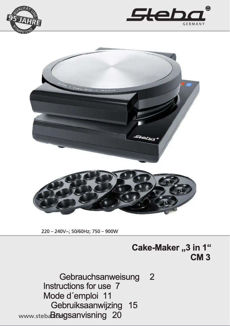 Page 1 of the manual User Manual Steba CM 3