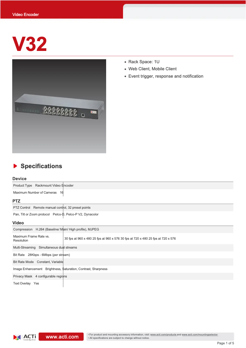 First page image of the manual for V32
