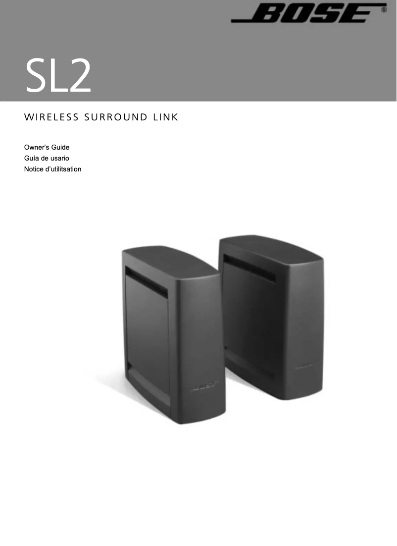Page 1 of the manual User Manual Bose SL2