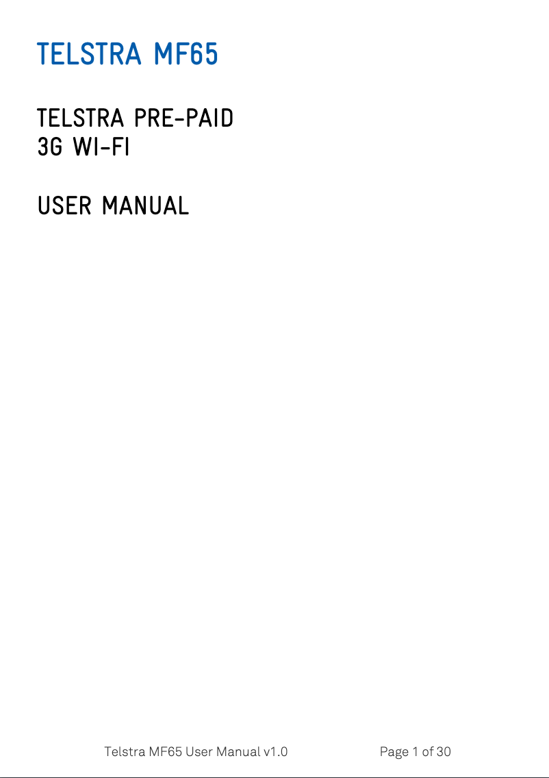 Page 1 of the manual User Manual ZTE MF65