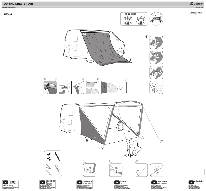 First page image of the manual for Touring Shelter Air