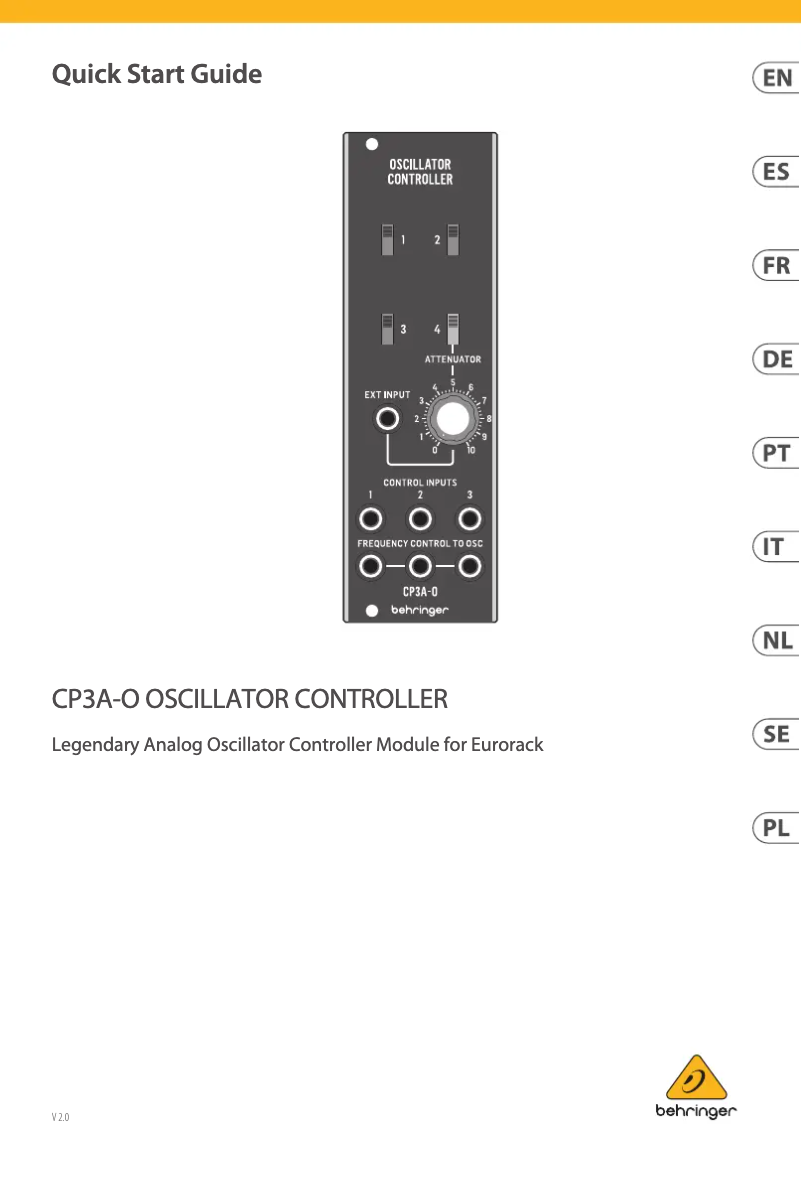 First page image of the manual for CP3A-O
