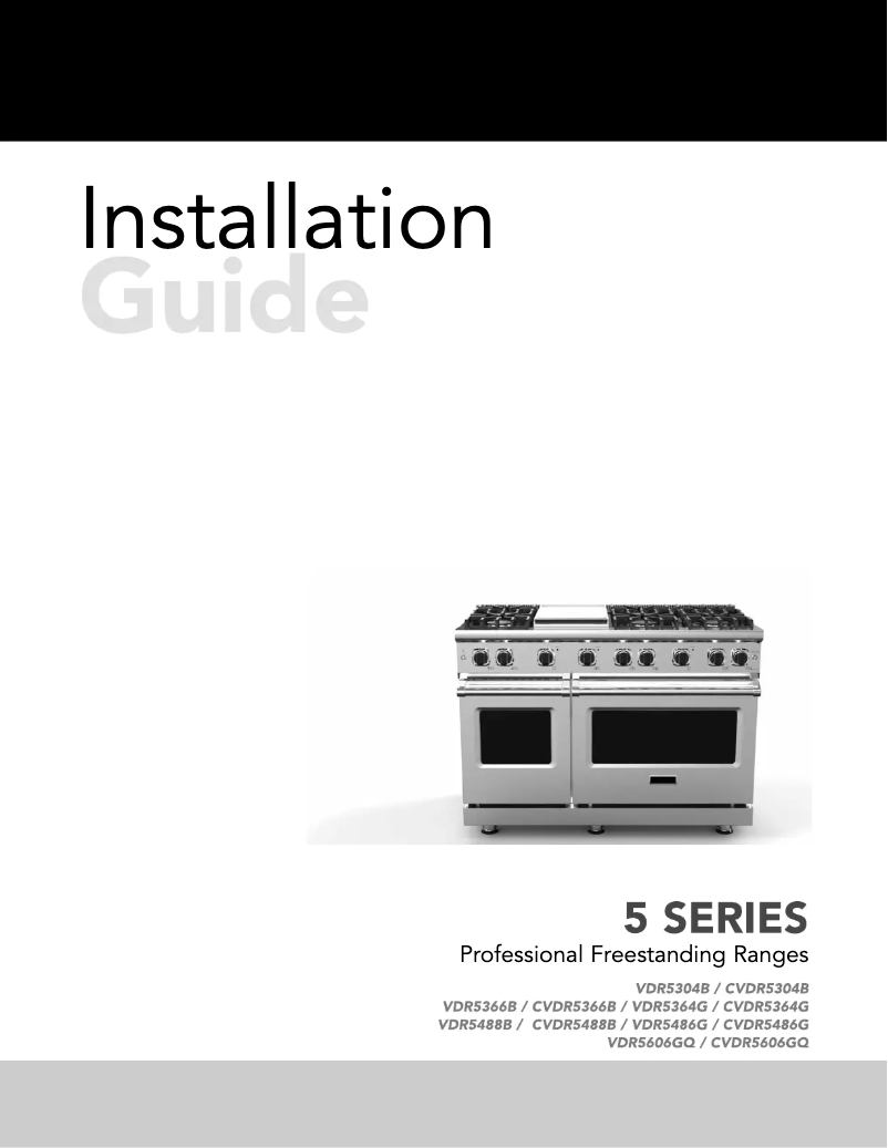 Page 1 of the manual Quick Start Guide Viking VDR5304BSMLP
