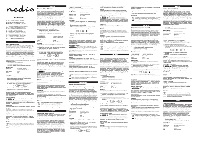 Page 1 of the manual User Manual Nedis ACPA008