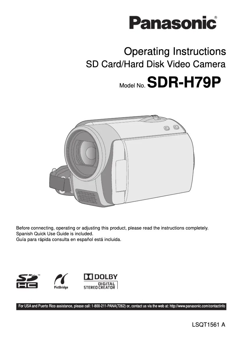 Page 1 of the manual User Manual Panasonic SDR-H79P