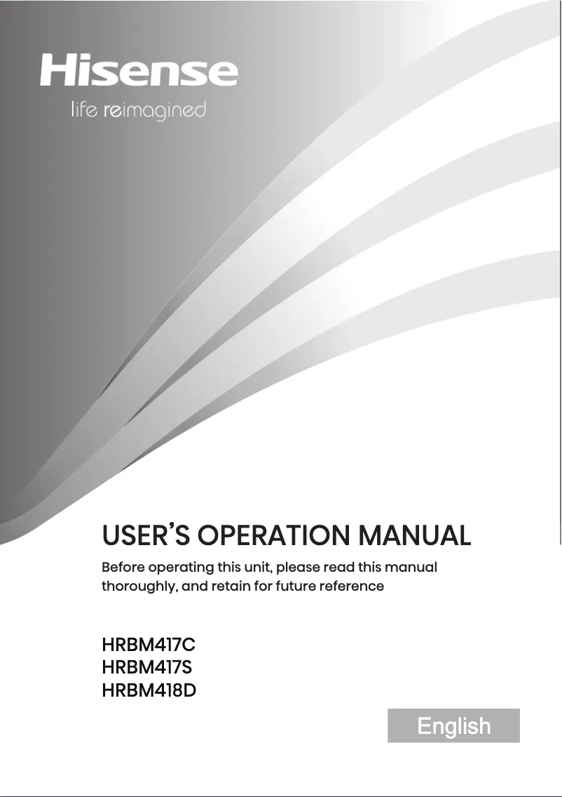 Page 1 of the manual User Manual Hisense HRBM417C