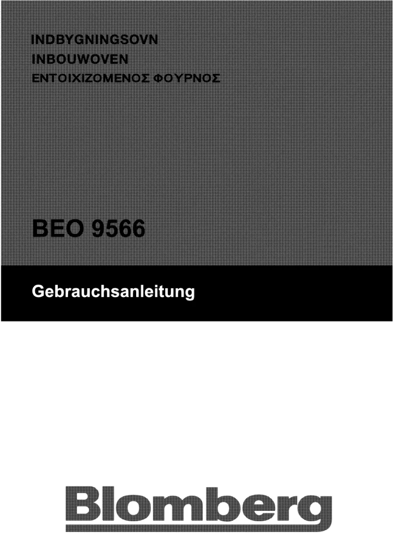 First page image of the manual for BEO 9566 Z