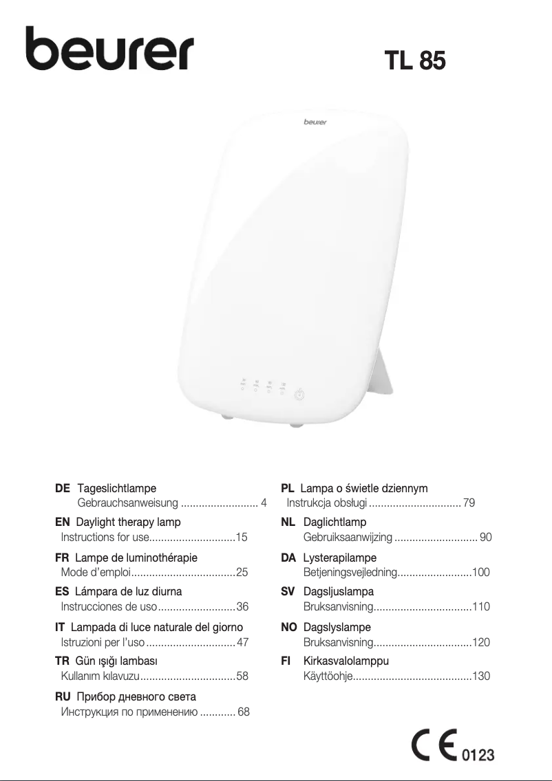 First page image of the manual for TL 85