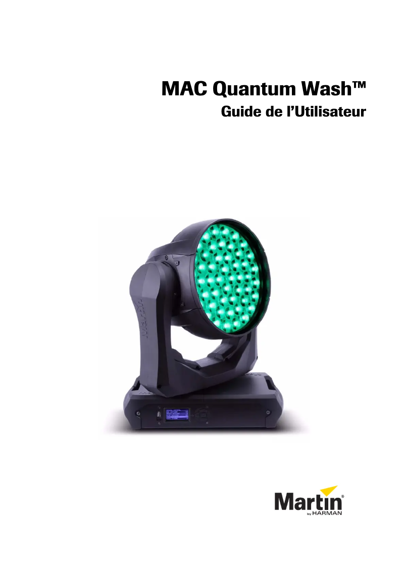 First page image of the manual for MAC Quantum Wash