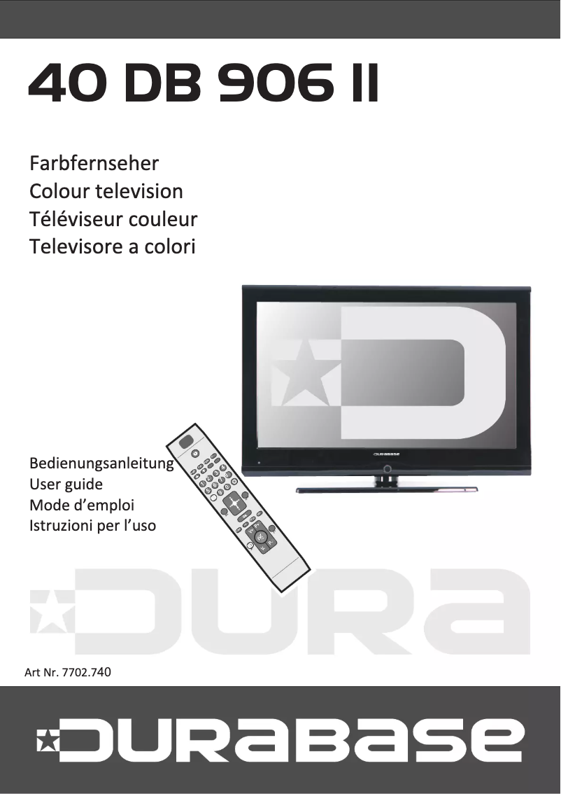 Page 1 of the manual User Manual Durabase 40DB906 II