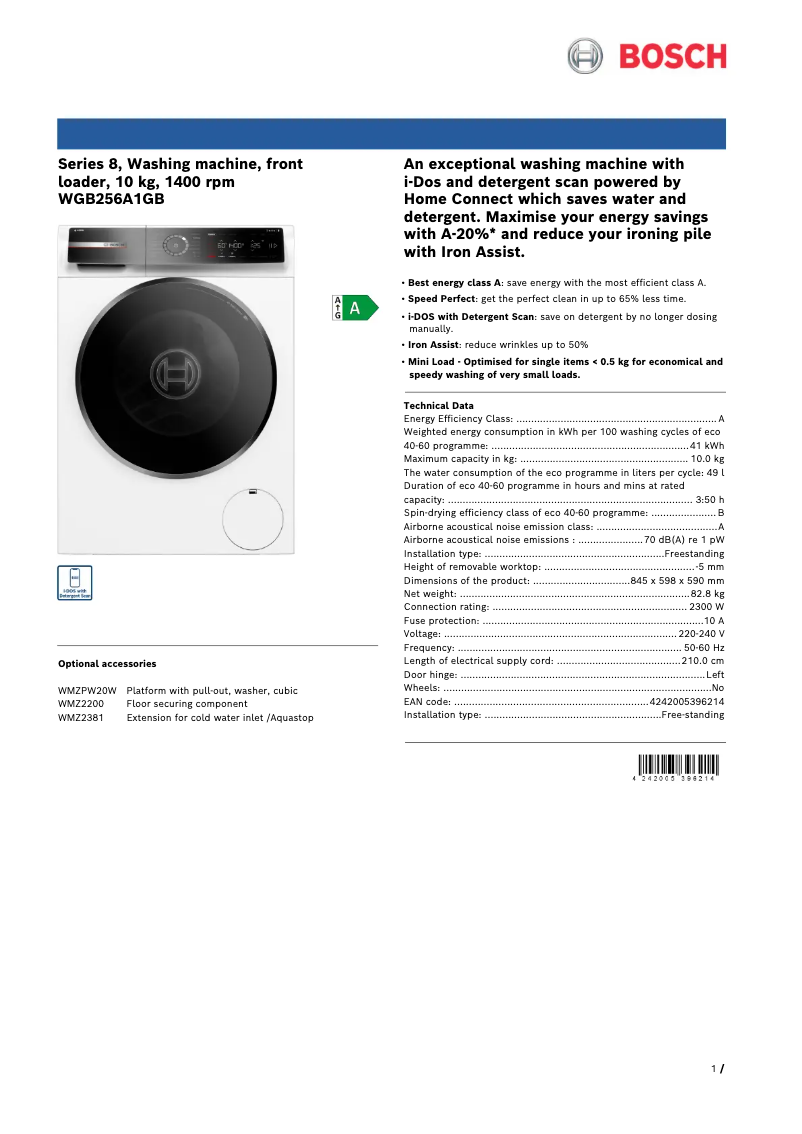 First page image of the manual for WGB256A1GB