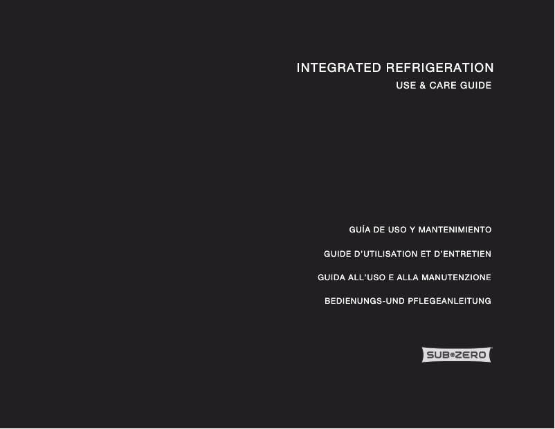 Page 1 of the manual User Manual Sub-Zero ICBIW-30