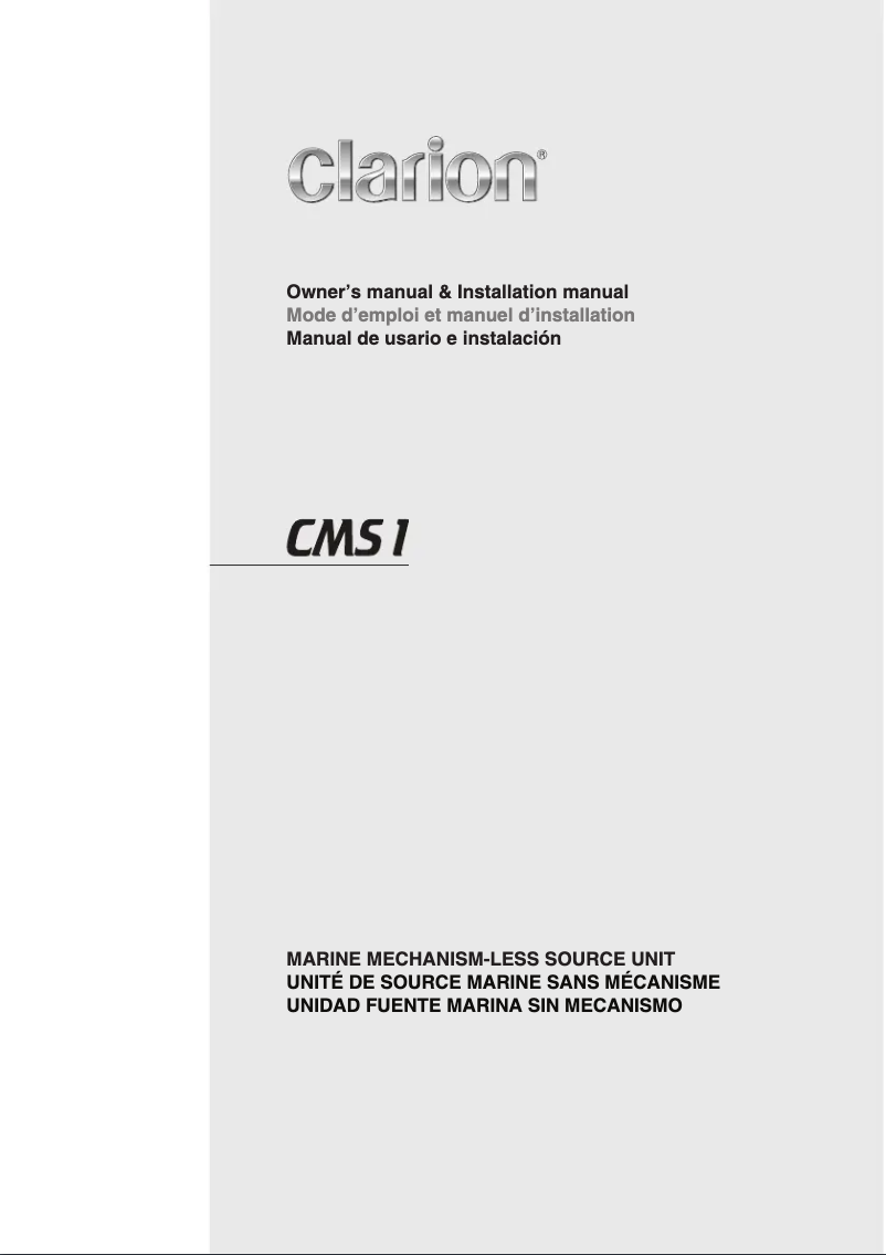 Page 1 de la notice Manuel utilisateur Clarion CMS1