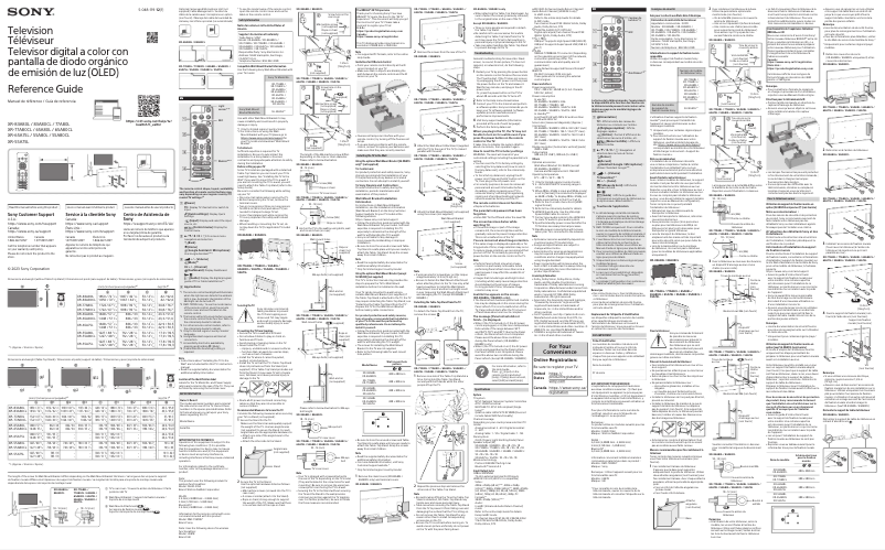 Page 1 of the manual User Manual Sony XR-77A80CL