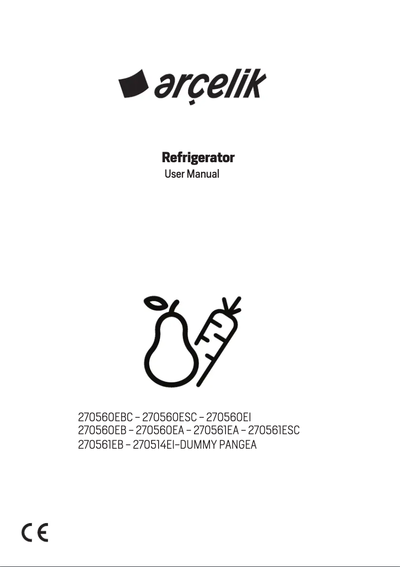 Page 1 of the manual User Manual Arçelik 270514 EI