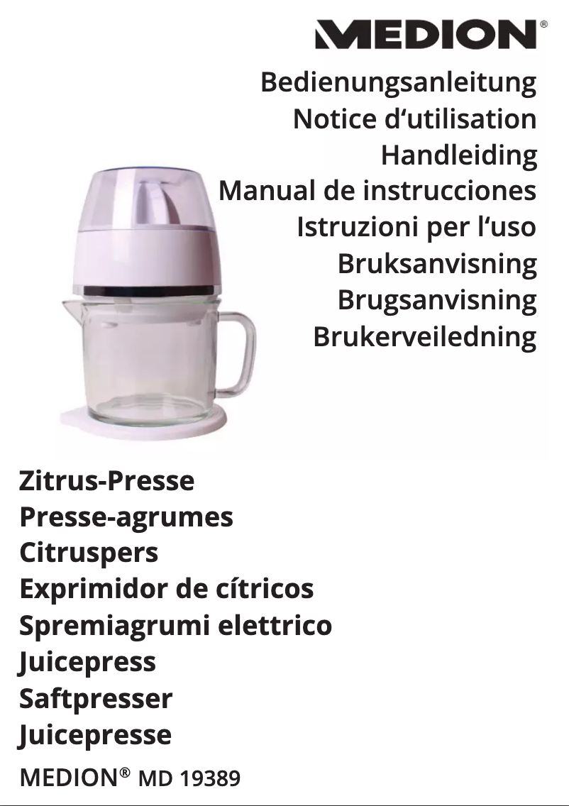 Page 1 of the manual User Manual Medion MD 19389