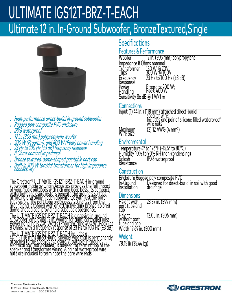 Image de la première page du manuel de l'appareil Ultimate IGS12T-BRZ-T-EACH