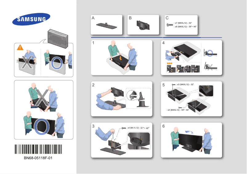 Page 1 of the manual Installation Guide Samsung UE42F5300AK