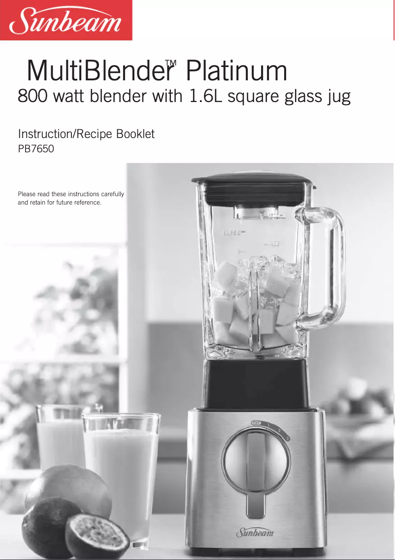 First page image of the manual for MultiBlender Platinum PB7610