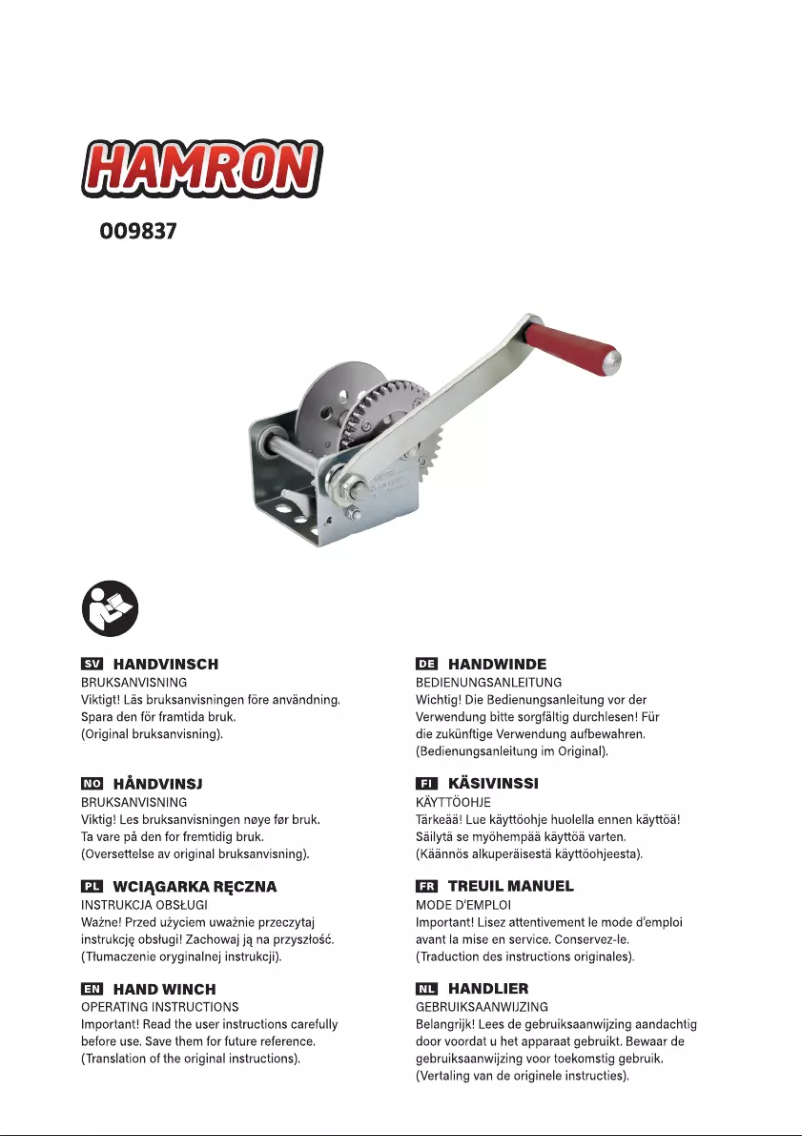 First page image of the manual for 009837