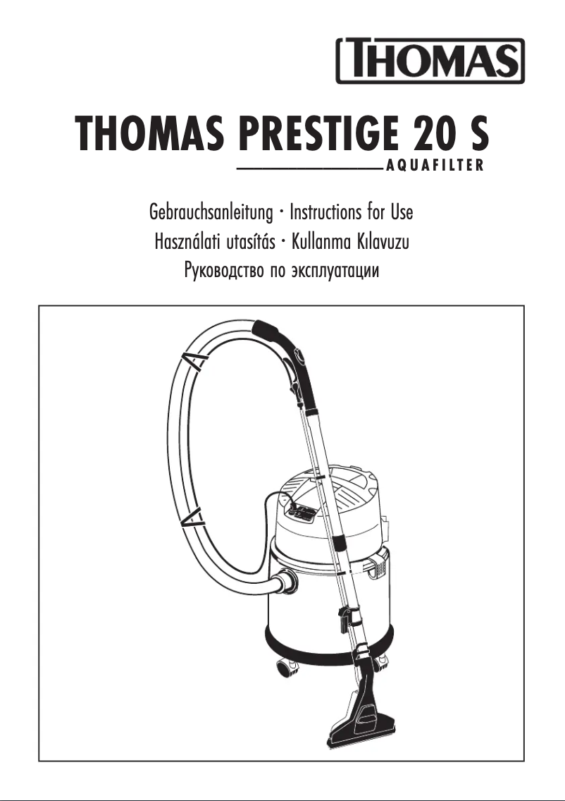 Page 1 of the manual User Manual Thomas Prestige 20 S