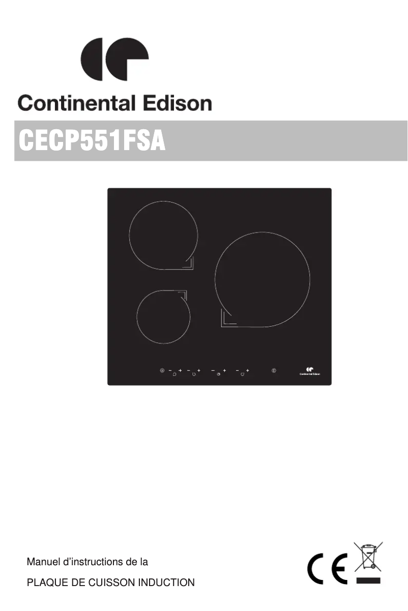 Page 1 of the manual User Manual Continental Edison CECP551FSA