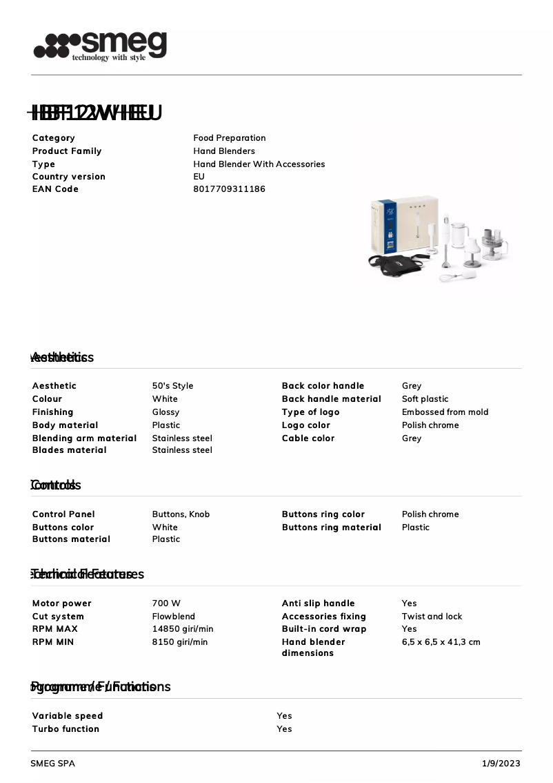 First page image of the manual for HBF12WHEU