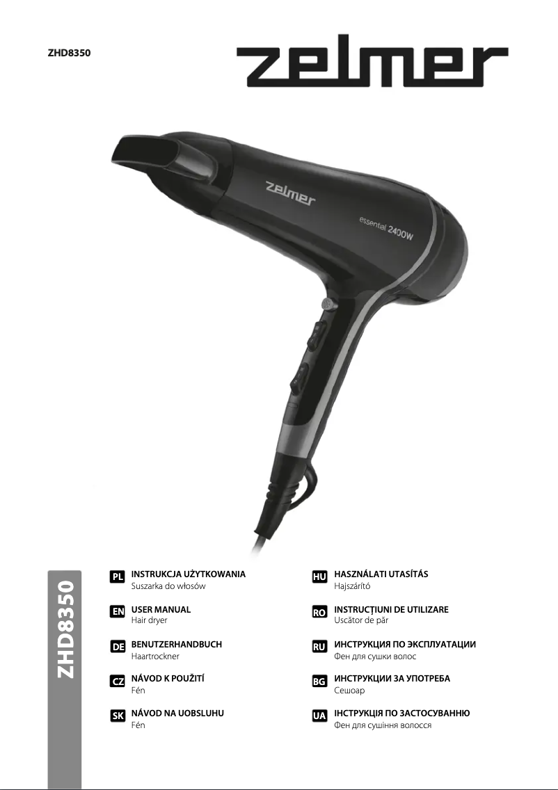 Page 1 of the manual User Manual Zelmer ZHD8350