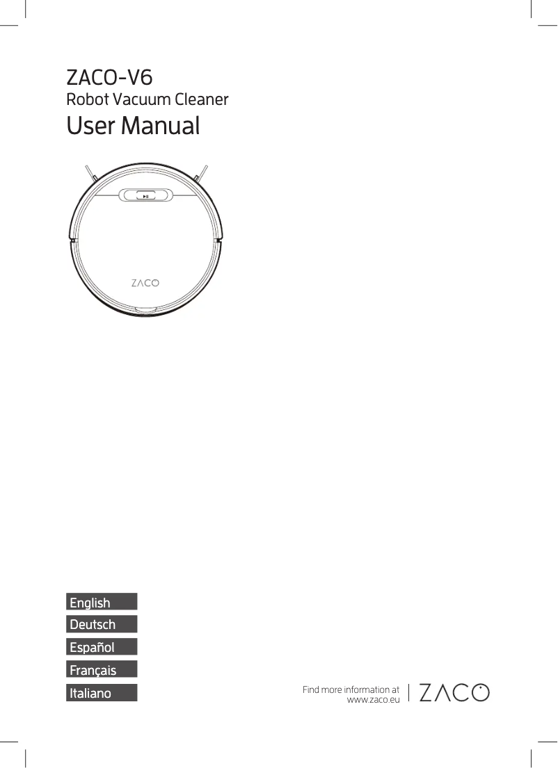 Page 1 of the manual User Manual Zaco V6