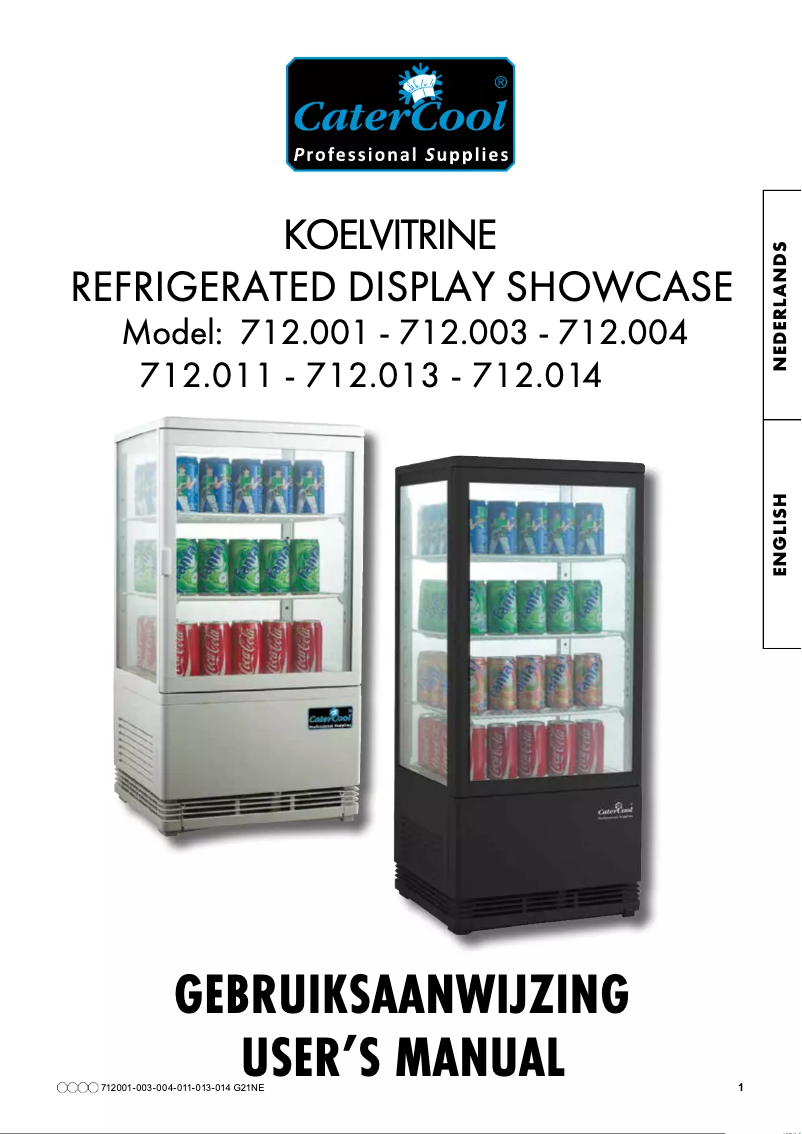 Page 1 of the manual User Manual CaterCool 712004