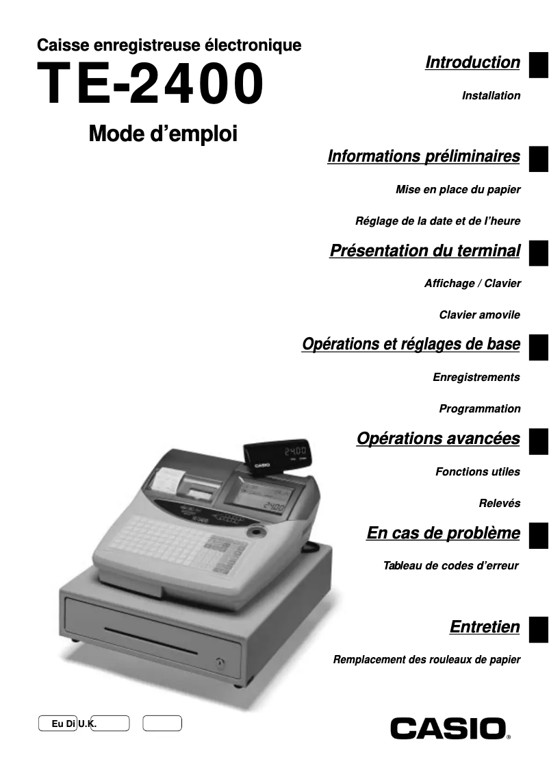 First page image of the manual for TE-2400