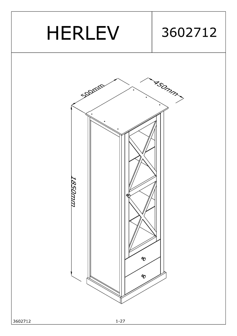 First page image of the manual for Herlev (50x185x45)