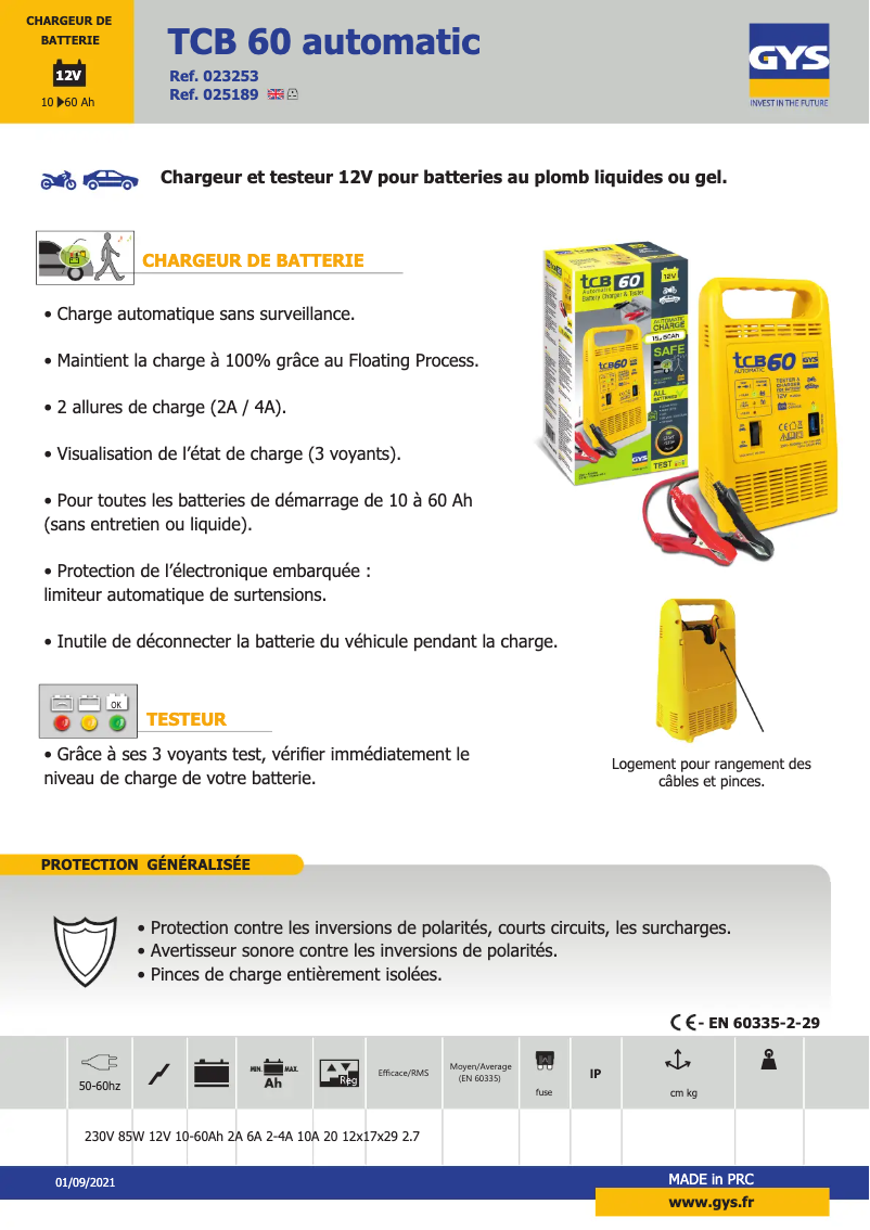 First page image of the manual for TCB 60 Automatic