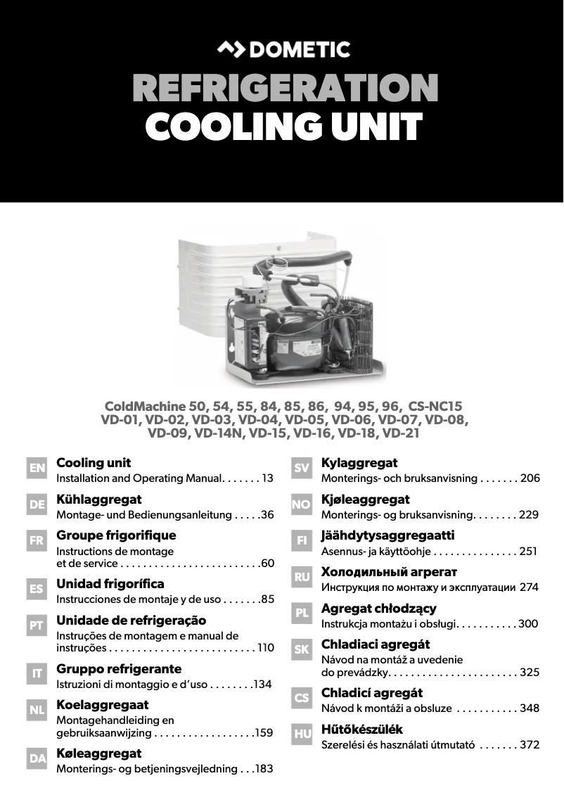 Page 1 de la notice Manuel utilisateur Dometic ColdMachine VD-07