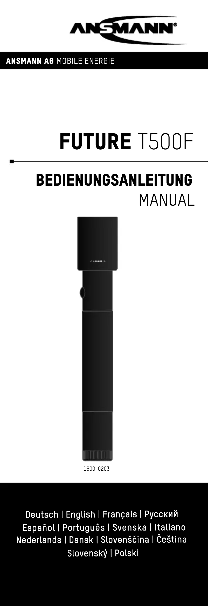 First page image of the manual for Future T500F