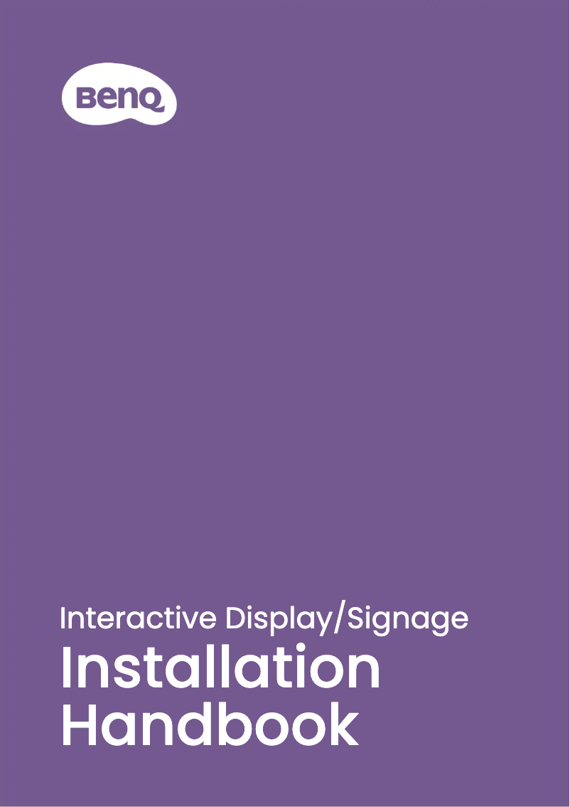 Page 1 of the manual Installation Guide BenQ BH2401