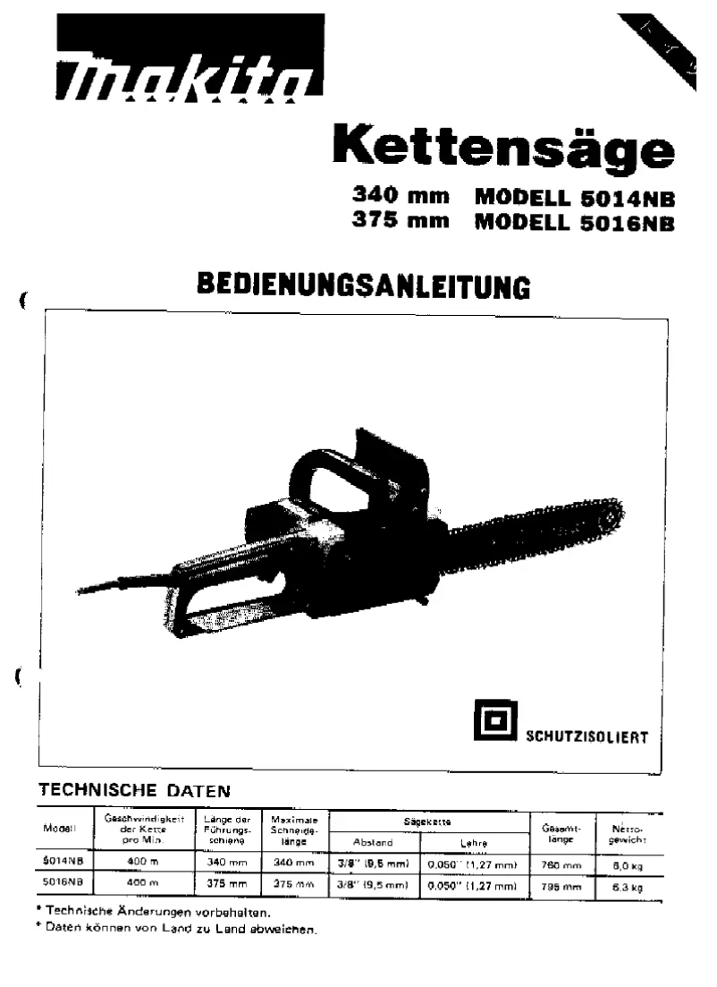 First page image of the manual for 5016NB