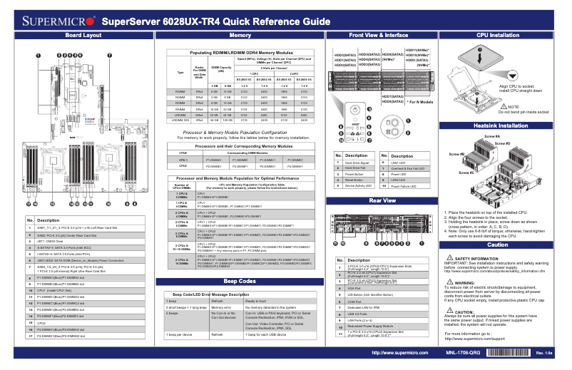First page image of the manual for SuperServer 6028UX-TR4