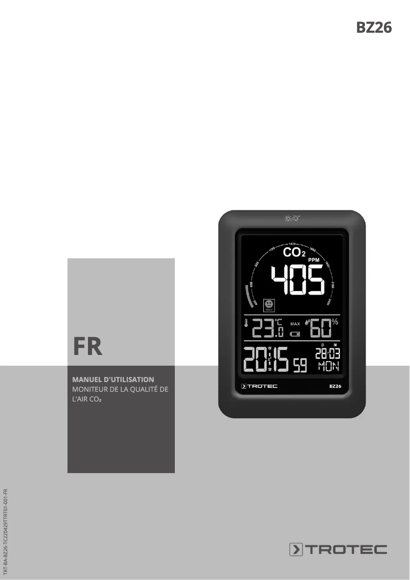 Page 1 of the manual User Manual Trotec BZ26