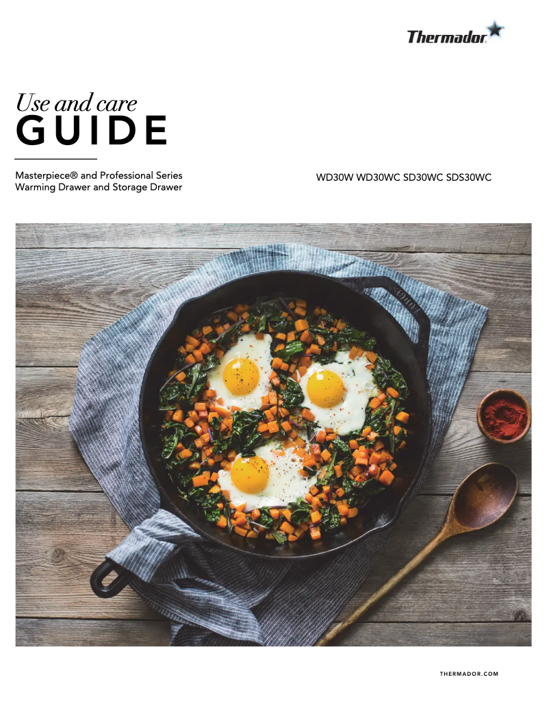 Page 1 of the manual User Manual Thermador WD30W