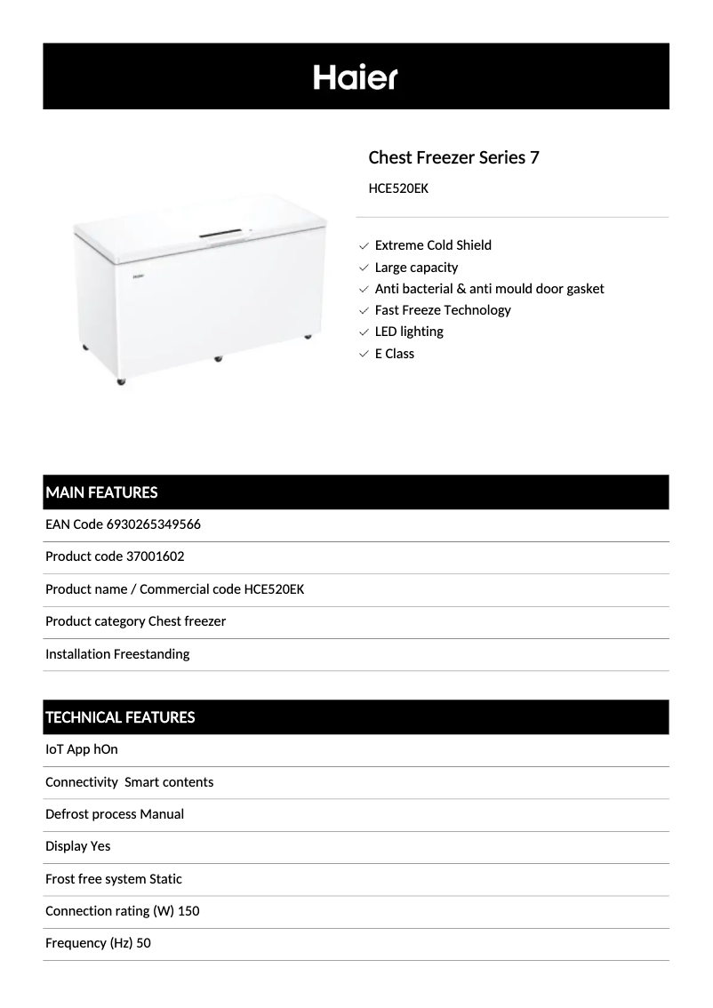 First page image of the manual for HCE520EK