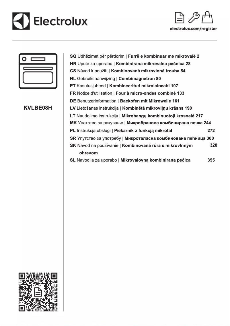 First page image of the manual for KVLBE08H