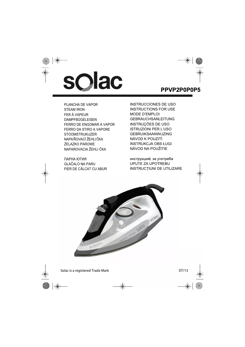 Page 1 of the manual User Manual Solac New Optima PV2005