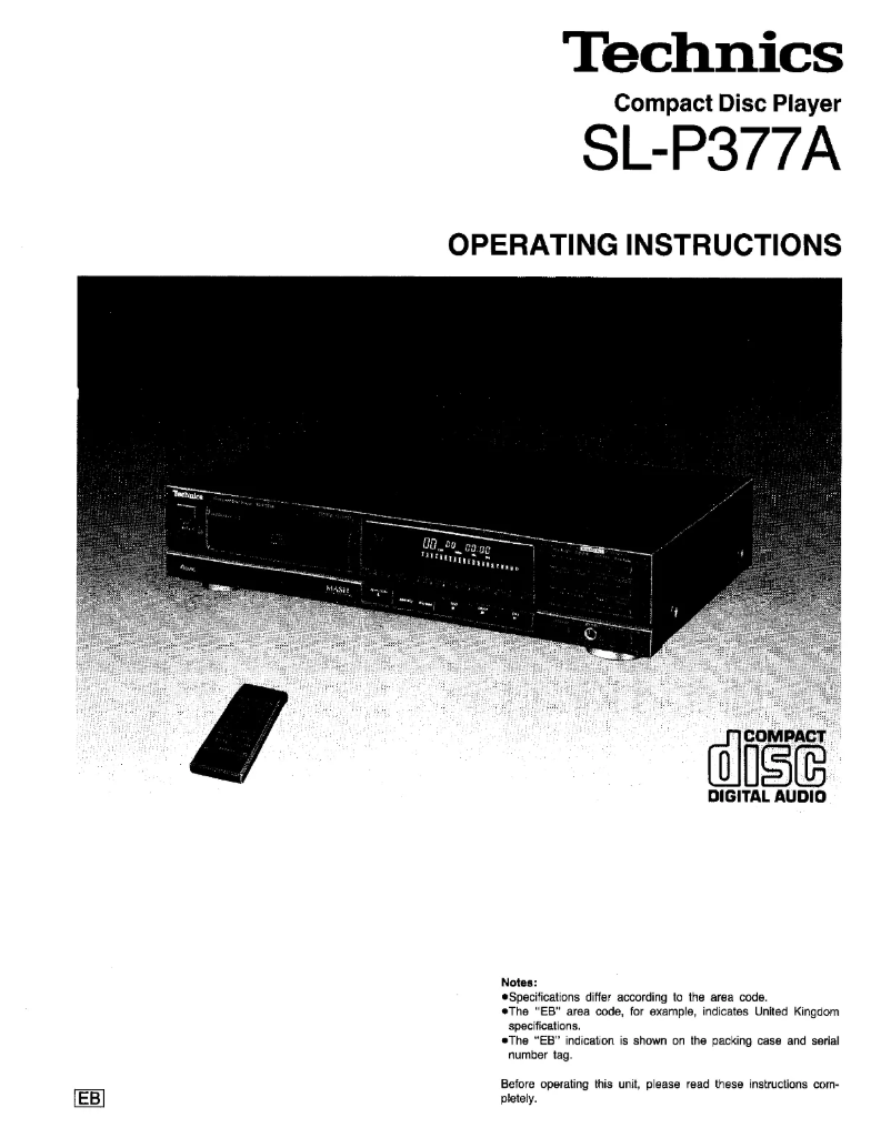 Page 1 of the manual User Manual Panasonic SL-P377A