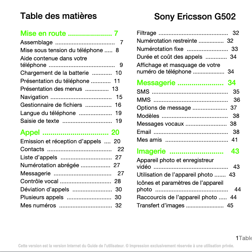 First page image of the manual for G502